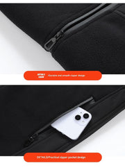 13 Area Black Fleece Heated Vest pockets