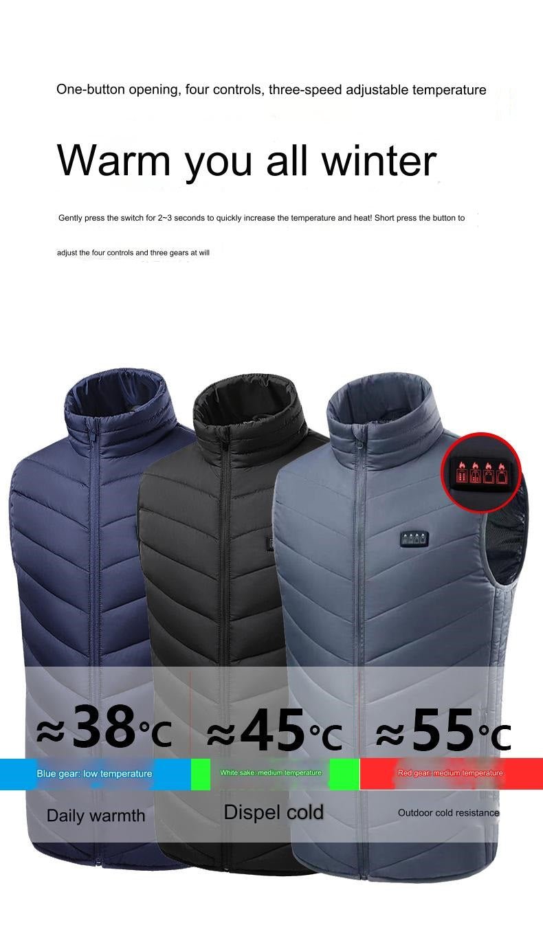21 Area Men's Heated Gilet heat settings