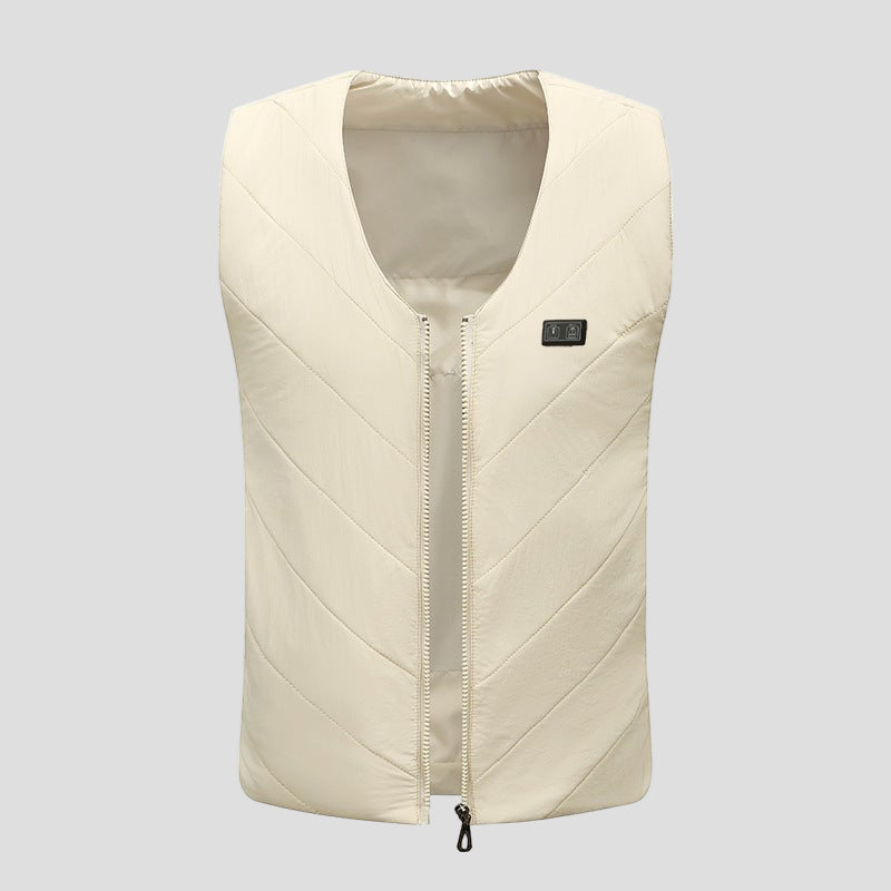 cream heated vest