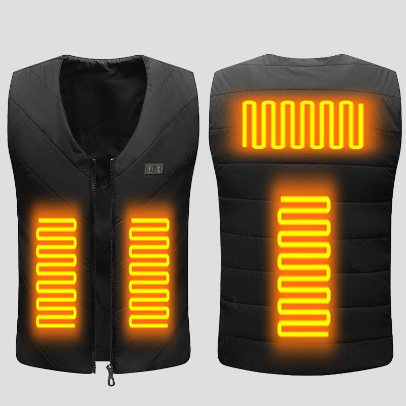 4 area Heated Gilet in black