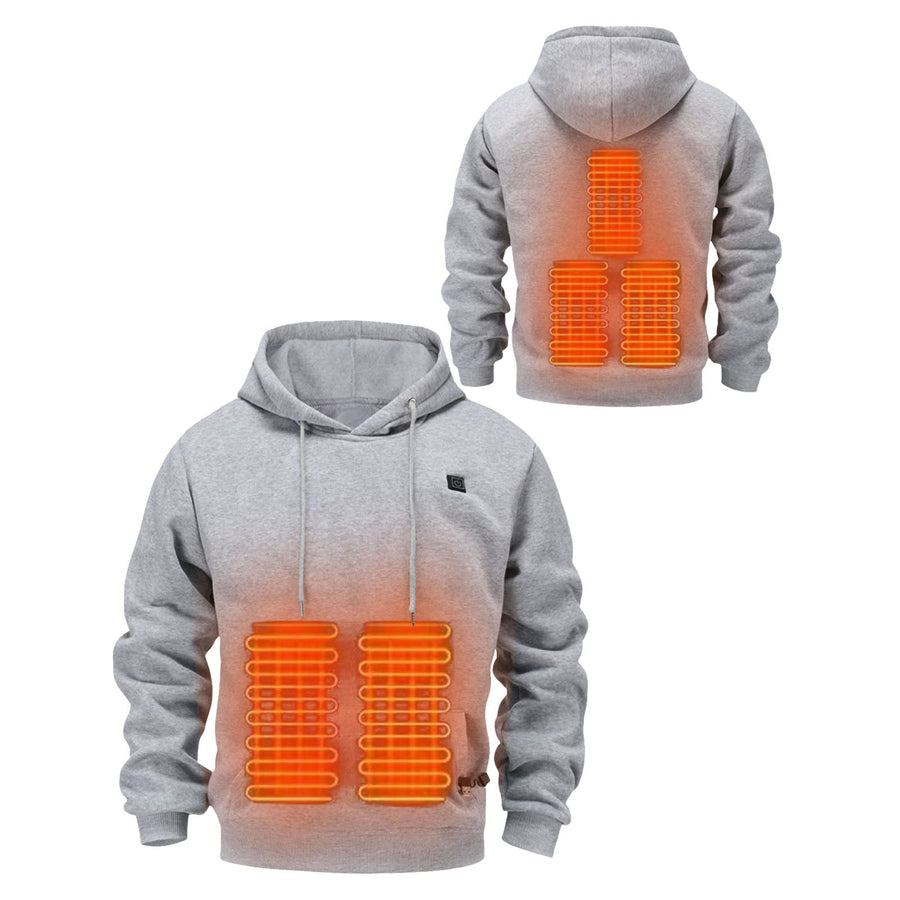 5 area Gray Heated Pullover Hoodie