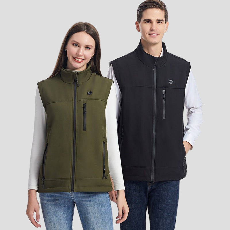 men and womens 9 Area green and black Softshell Heated Vest