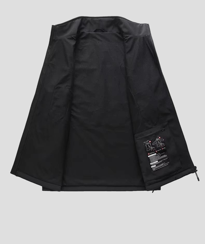 men and womens 9 Area green and black Softshell Heated Vest open