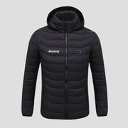 Anniou Black Dual Switch Duck Down Heated Jacket with Hood