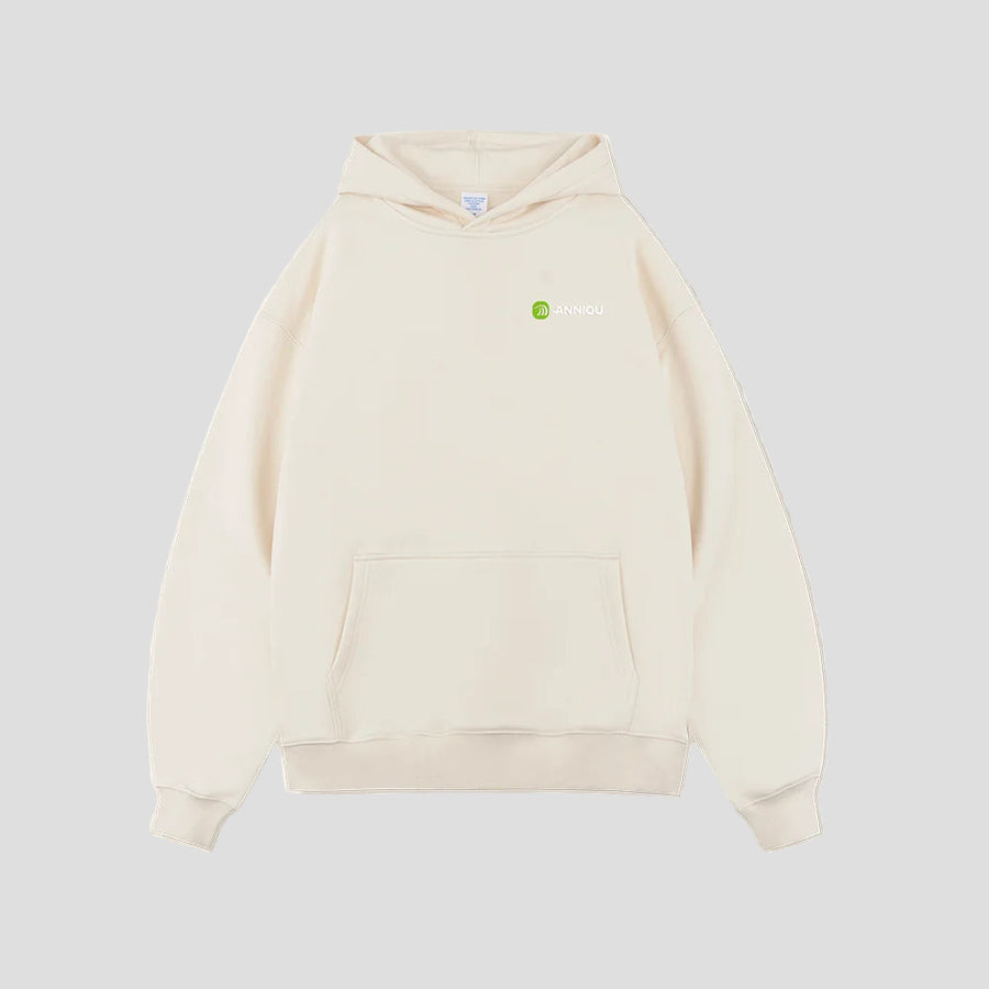 Beige Anniou Thick Fleece Lined Hoodie