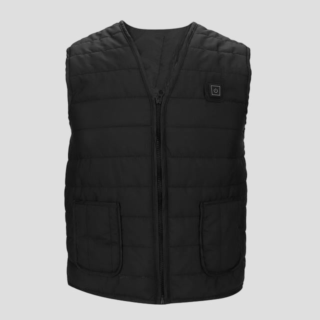 Black Heated V Neck Vest