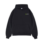 Black Thick French Terry Hoodie by Anniou