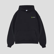 Black Thick French Terry Hoodie by Anniou