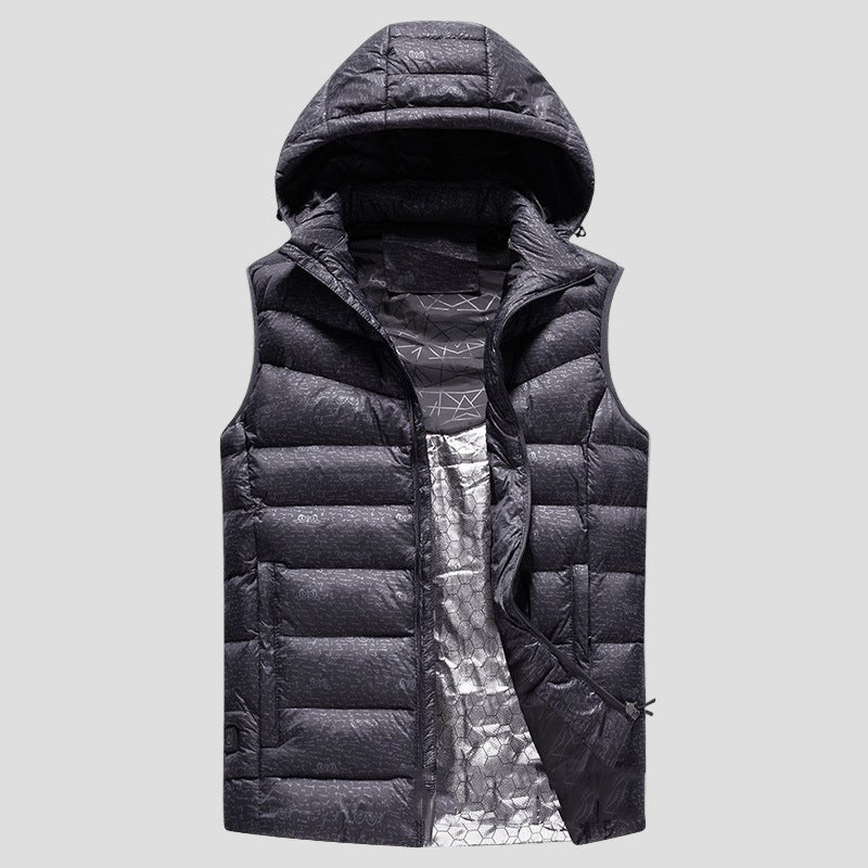 Gray Printed Heated puffer Vest