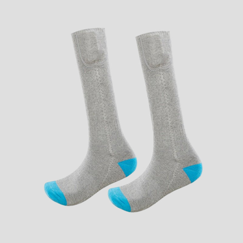 Gray and Blue Thermal Heated Socks