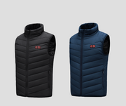 Heated Puffer Vest in black and blue
