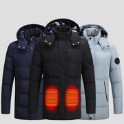 Long Padded Heated Down Jacket