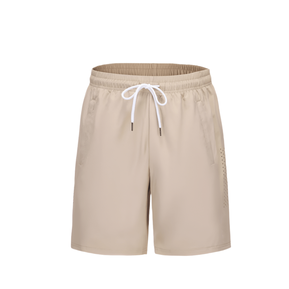 Mens Beige Mesh Athletic Shorts