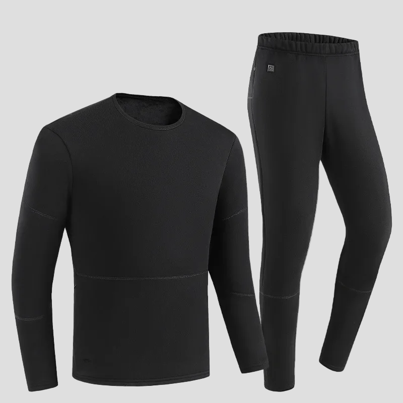 Mens Black  28 Area Heated Thermals