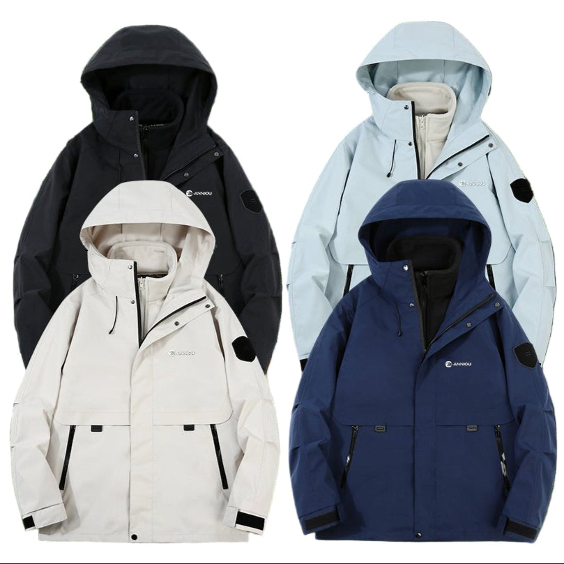 Multi Colour Anniou Waterproof 3 in 1 Fleece Jacket