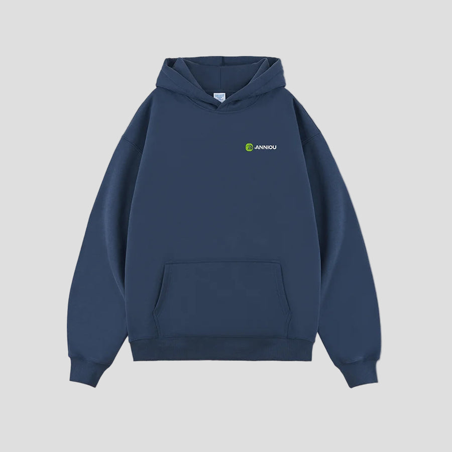 Navy Blue Anniou Thick Fleece Lined Hoodie