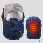 Navy Blue Heated Masked Hat