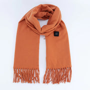 Orange Long Heated Scarve with Fringes