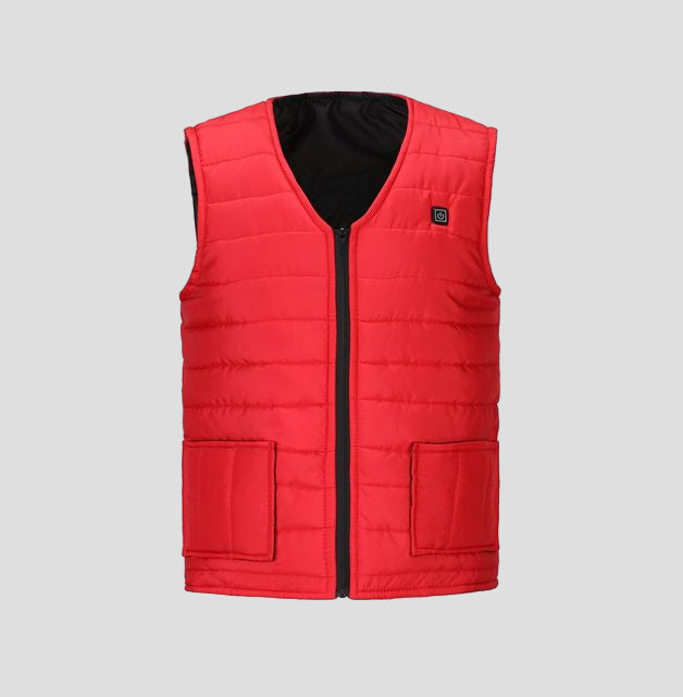 Red Heated V Neck Vest