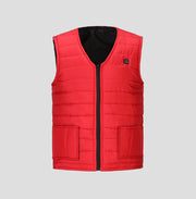 Red Heated V Neck Vest