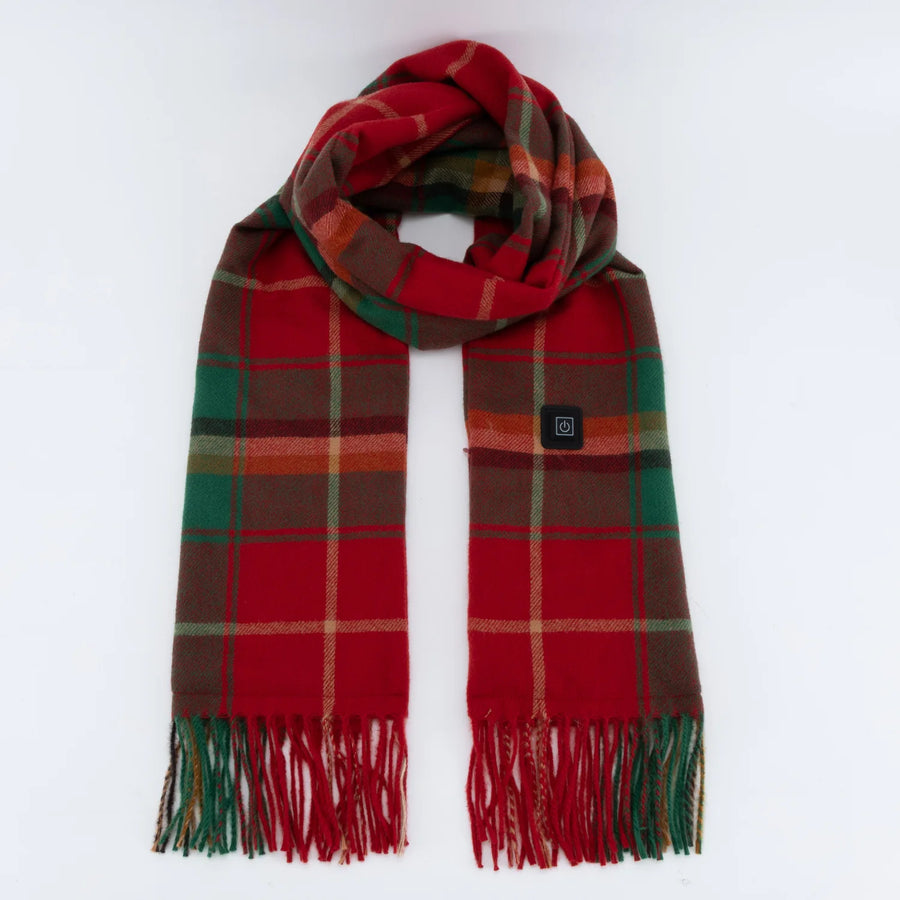 Red Plaid Heated Long Scarve