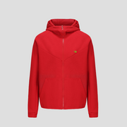 Red Sports Zip Up Hoodie by Anniou