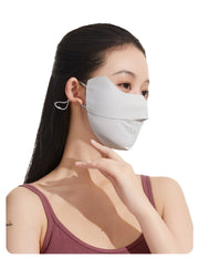 woman wearing a Seamless Sun Protection Mask side view