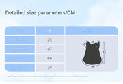 Size chart for a mask with measurements in centimeters on a light blue background