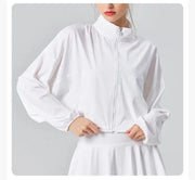 Stand Collar zip UPF50+ Cropped Sport Jacket