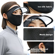 Women's Sun Protection Cap Face Mask features
