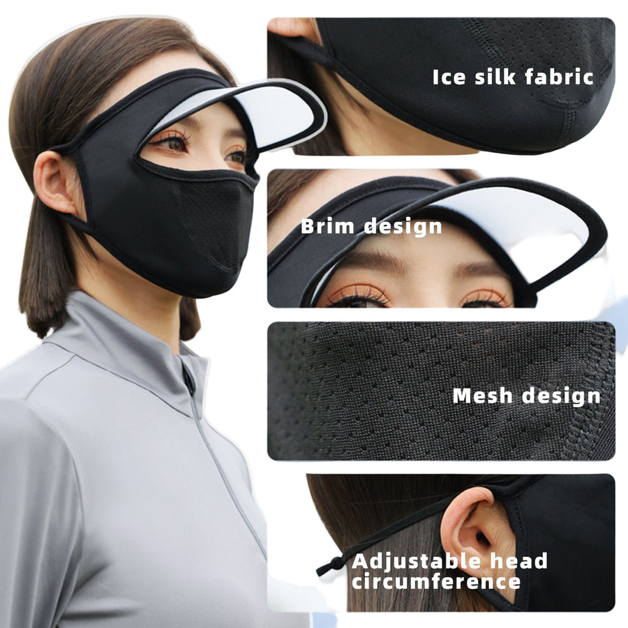 Women's Sun Protection Cap Face Mask features