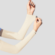 Womens Beige 2 in 1 Sun Protection Arm Sleeves