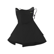 Womens Black Raw Yarn UV Face Cover UPF 50+