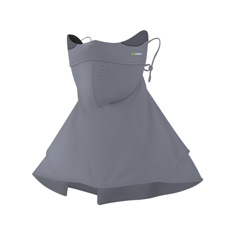 Womens Gray Raw Yarn UV Face Cover UPF 50+