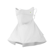 Womens White Raw Yarn UV Face Cover UPF 50+