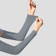 Womens gray 2 in 1 Sun Protection Arm Sleeves