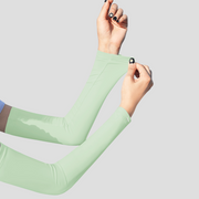 Womens light green 2 in 1 Sun Protection Arm Sleeves