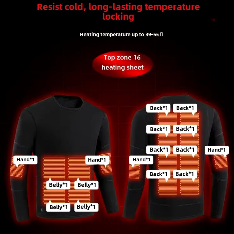 Anniou 28 Area Unisex Heated Thermal Underwear  top locations