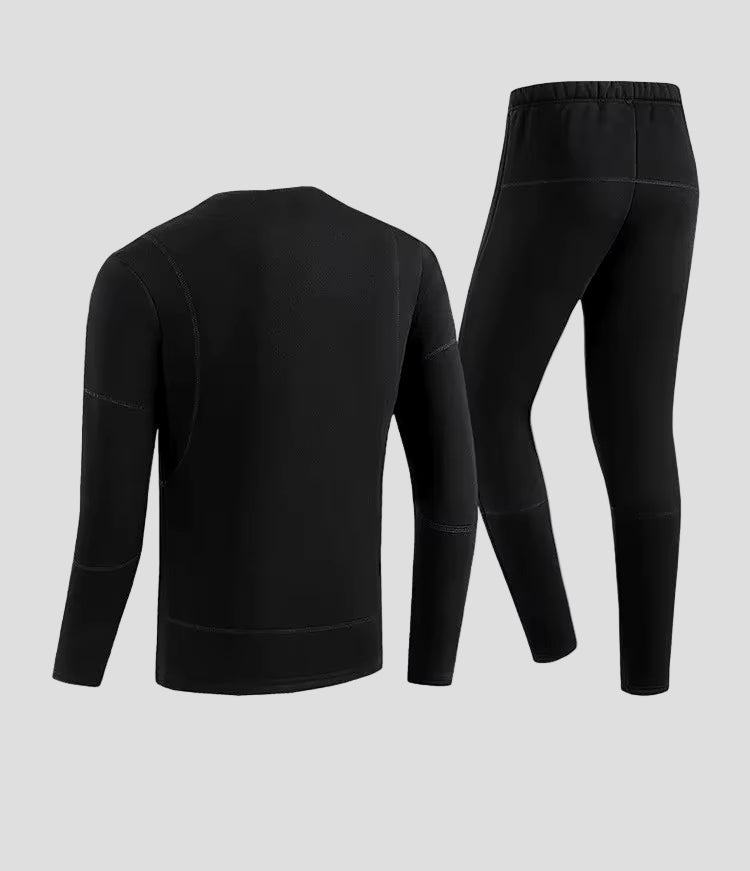 Mens Black  28 Area Heated Thermals from the back