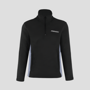 men's black Polar Fleece Half Zip Pullover Sweatshirt