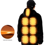 black Coral Fleece Heated Hooded Sweatshirt back