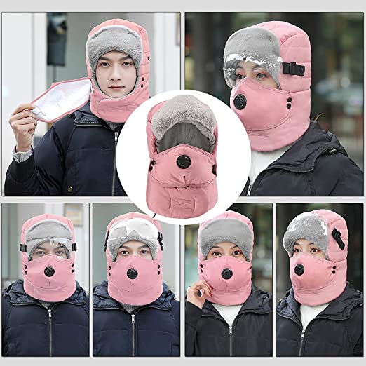 Detachable Goggles Fleece Heated Hat models