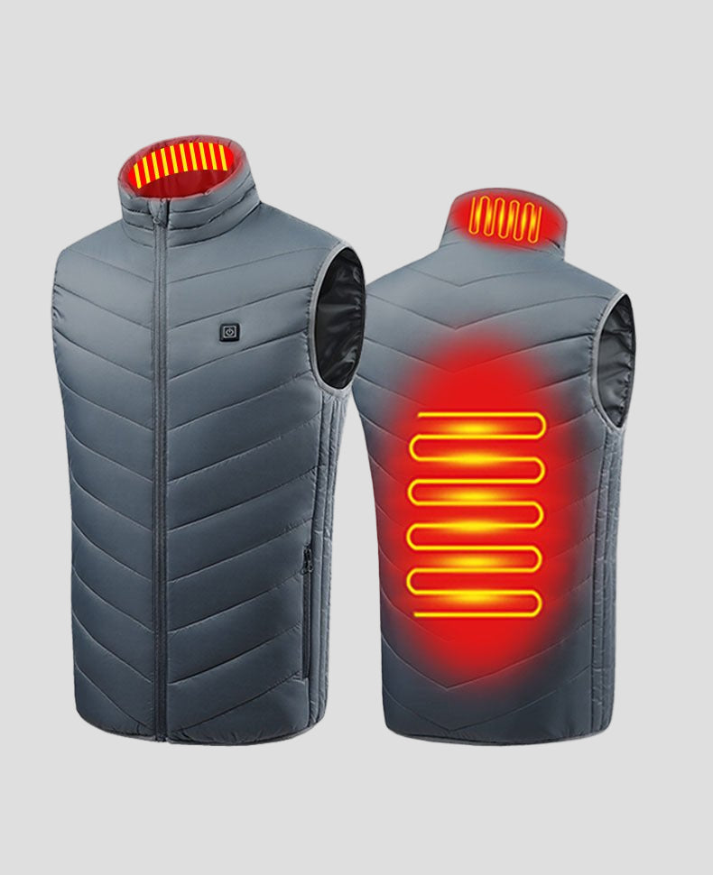 gray classic heated vest with 2 heated areas