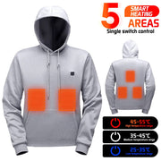 Black 5 area Heated Pullover Hoodie anniou