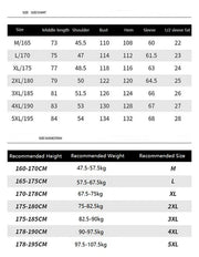 Size chart and weight recommendation chart for clothing on a white background