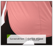 ladies UPF 50+ curved split hem sports Shirt with UPF 50+ protection