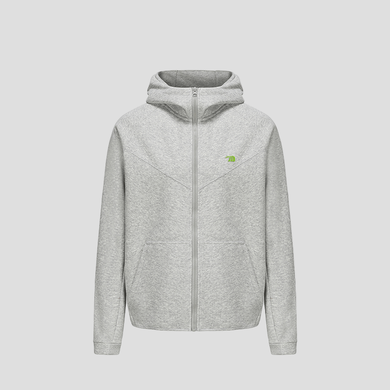 light gray Sports Zip Up Hoodie by Anniou