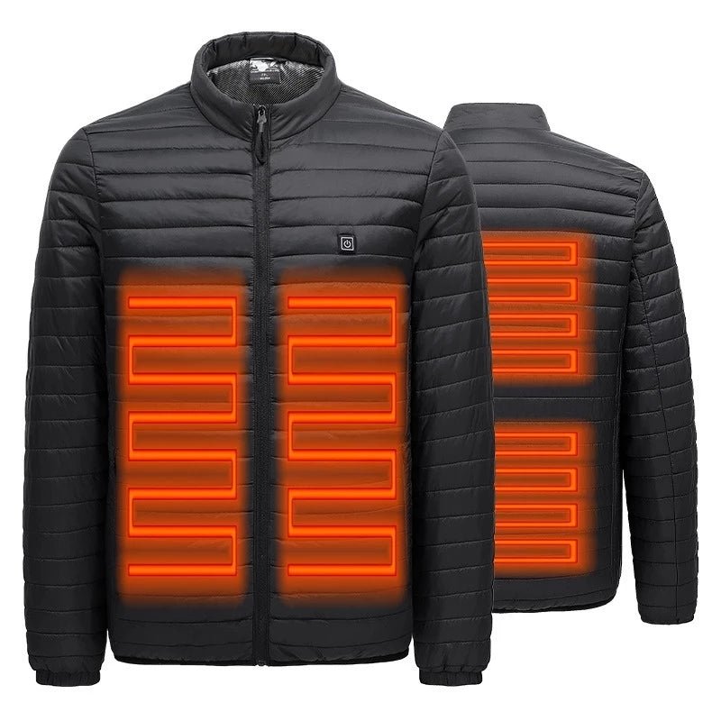 men's Lightweight Heated Padded Jacket with 4 heat zones
