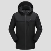 men's black Heated Hooded Softshell Jacket