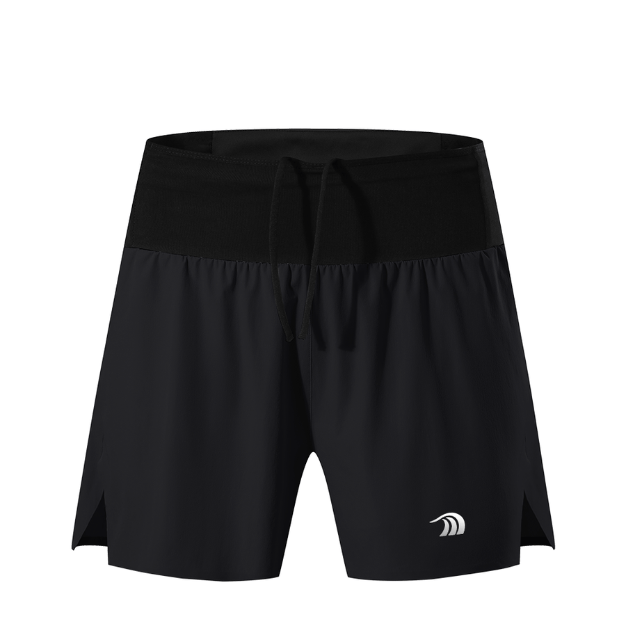 men's black high waist running shorts by Anniou